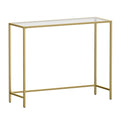 VASAGLE Gold Console Table – Tempered Glass Top & Metal Frame