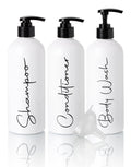 Alora 32oz Shampoo and Conditioner Bottles – Set of 3 Refillable Pumps