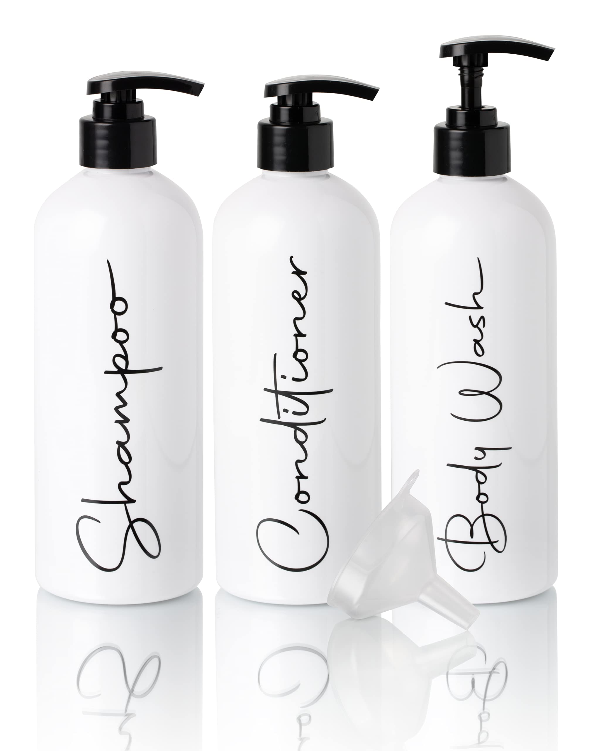 Alora 32oz Shampoo and Conditioner Bottles – Set of 3 Refillable Pumps