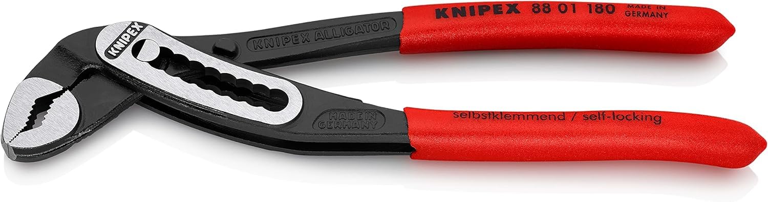 KNIPEX Alligator Water Pump Pliers | Non-Slip Coating, 180 mm – 88 01 180