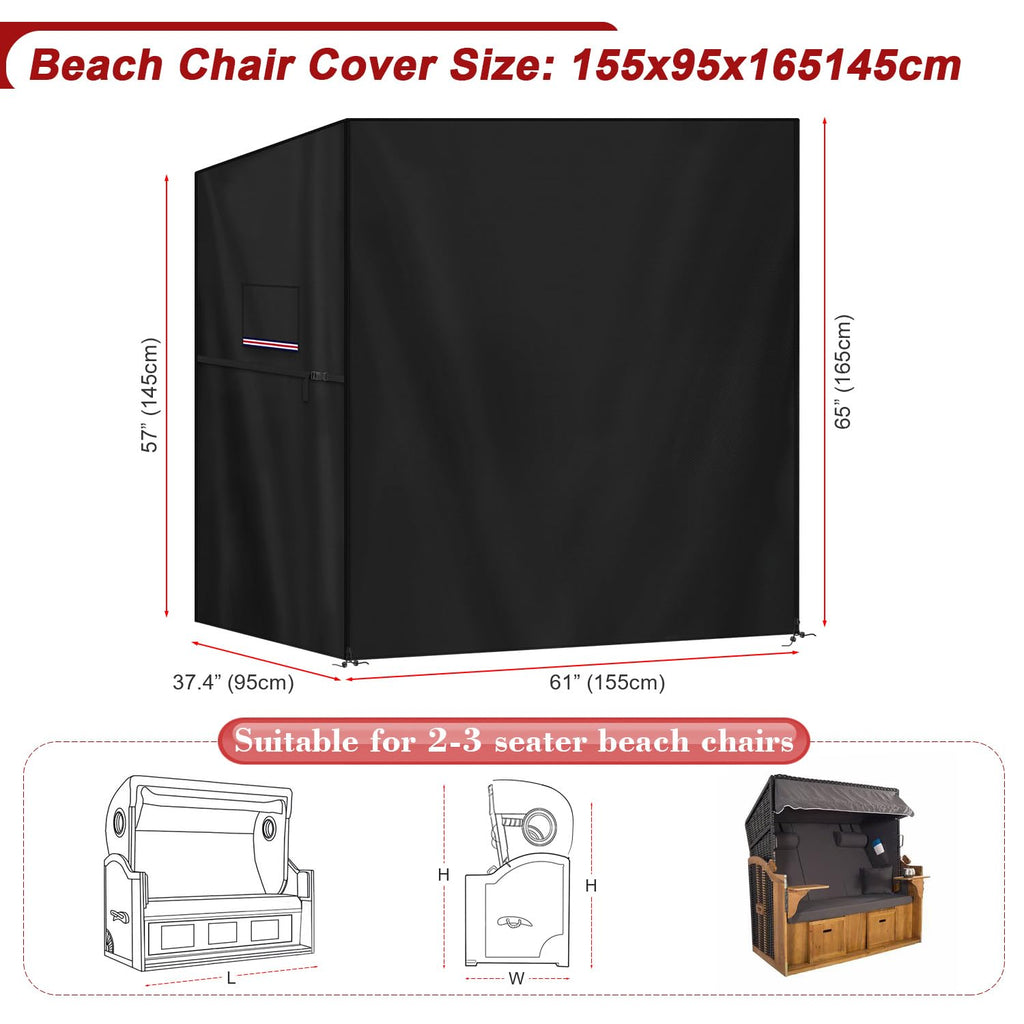 LAMUNI Beach Chair Cover | 420D Oxford Waterproof Wicker Chair Protector