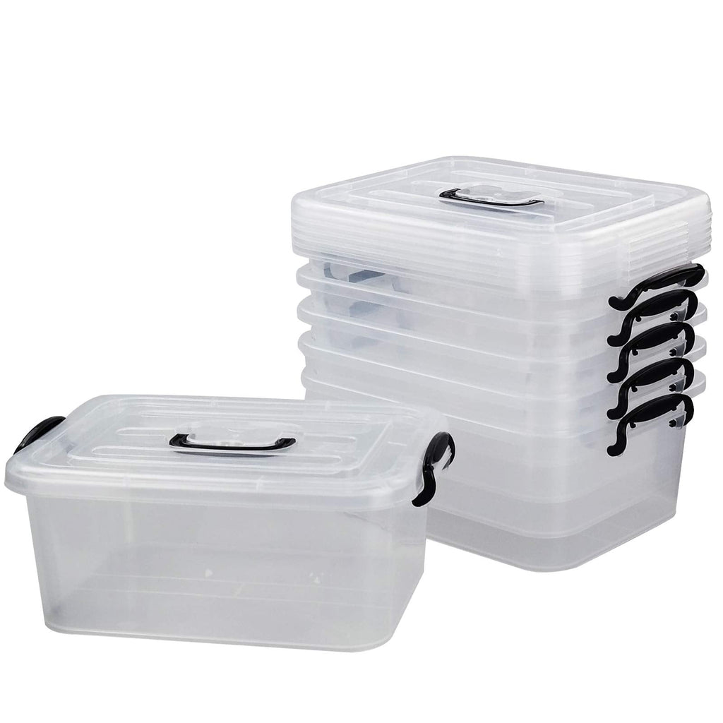 Bringer 6-Pack 8 L Clear Plastic Storage Boxes, Clear Latch Boxes - image 4