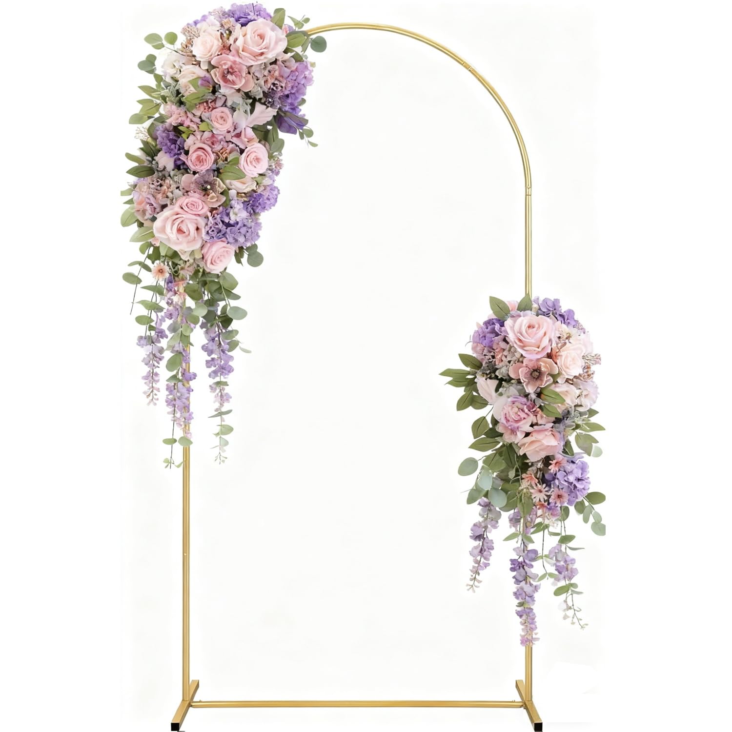 Stowetry 6.6FT Gold Metal Arch Backdrop Stand for Wedding & Party