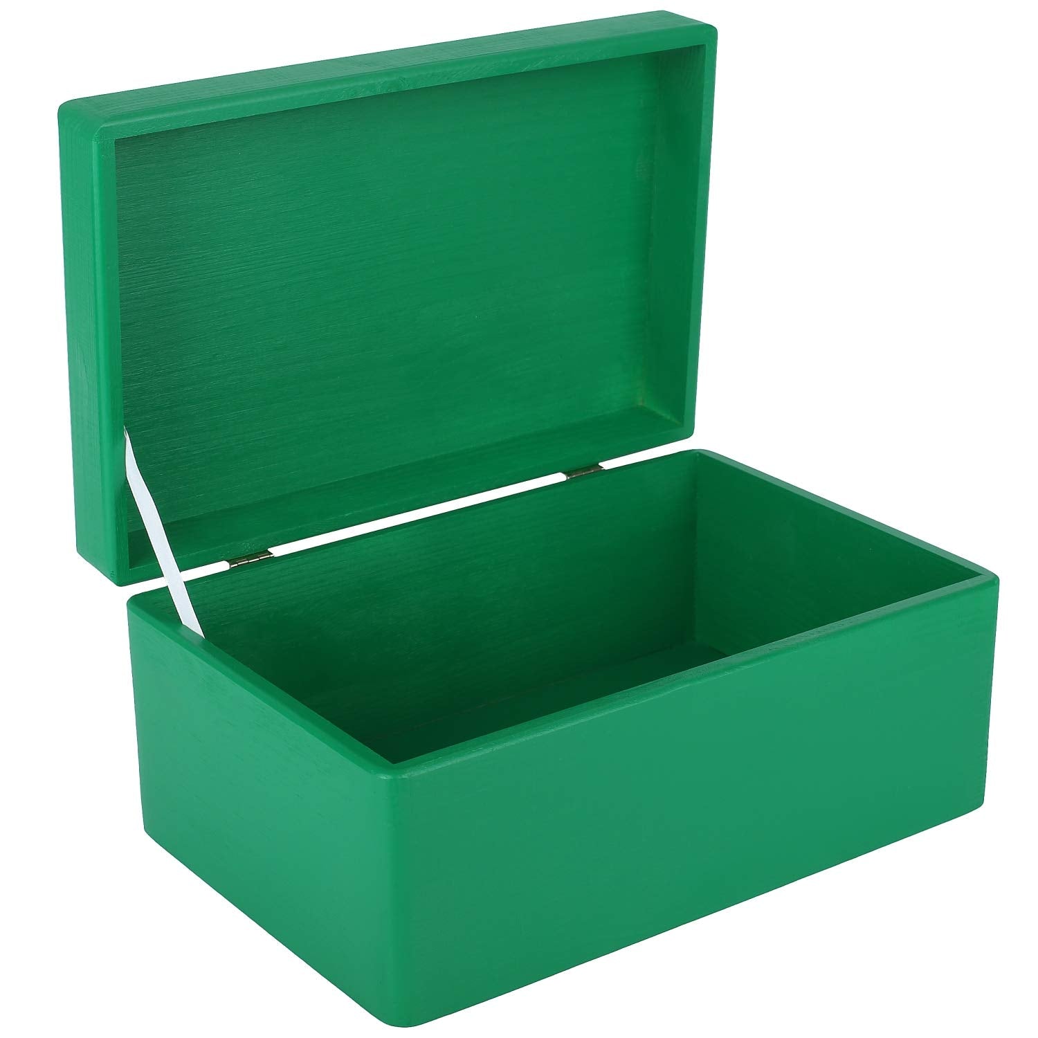 Creative Deco Large Green Wooden Storage Box with Lid – 30x20x14cm