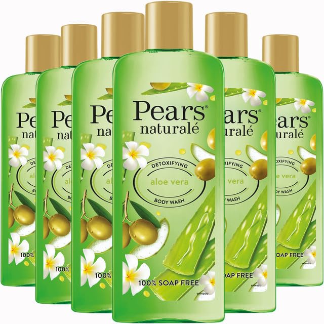 Pears Naturalé Aloe Vera Body Wash – Moisturising & Detoxifying, 6 x 250ml