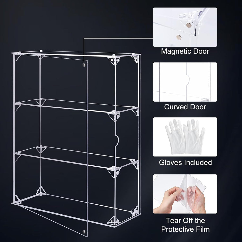 Dezzer 3 Tier Acrylic Display Case with Magnetic Door for Collectibles - image 3