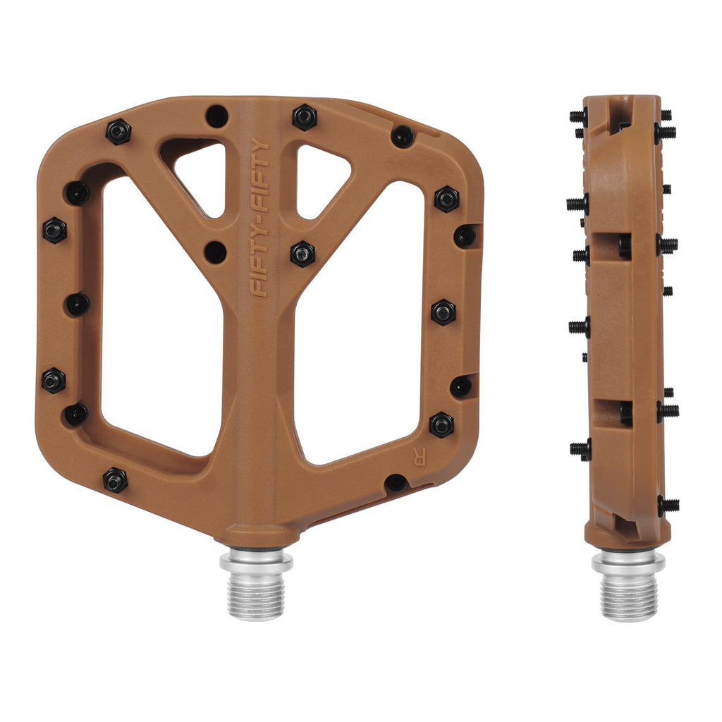 FIFTY-FIFTY MTB Pedals – Nylon Composite 9/16" Wide Flat Platform (Gum)
