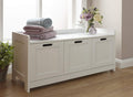 Jolof Store Colonial White Wooden Bathroom Storage Bench Cupboard