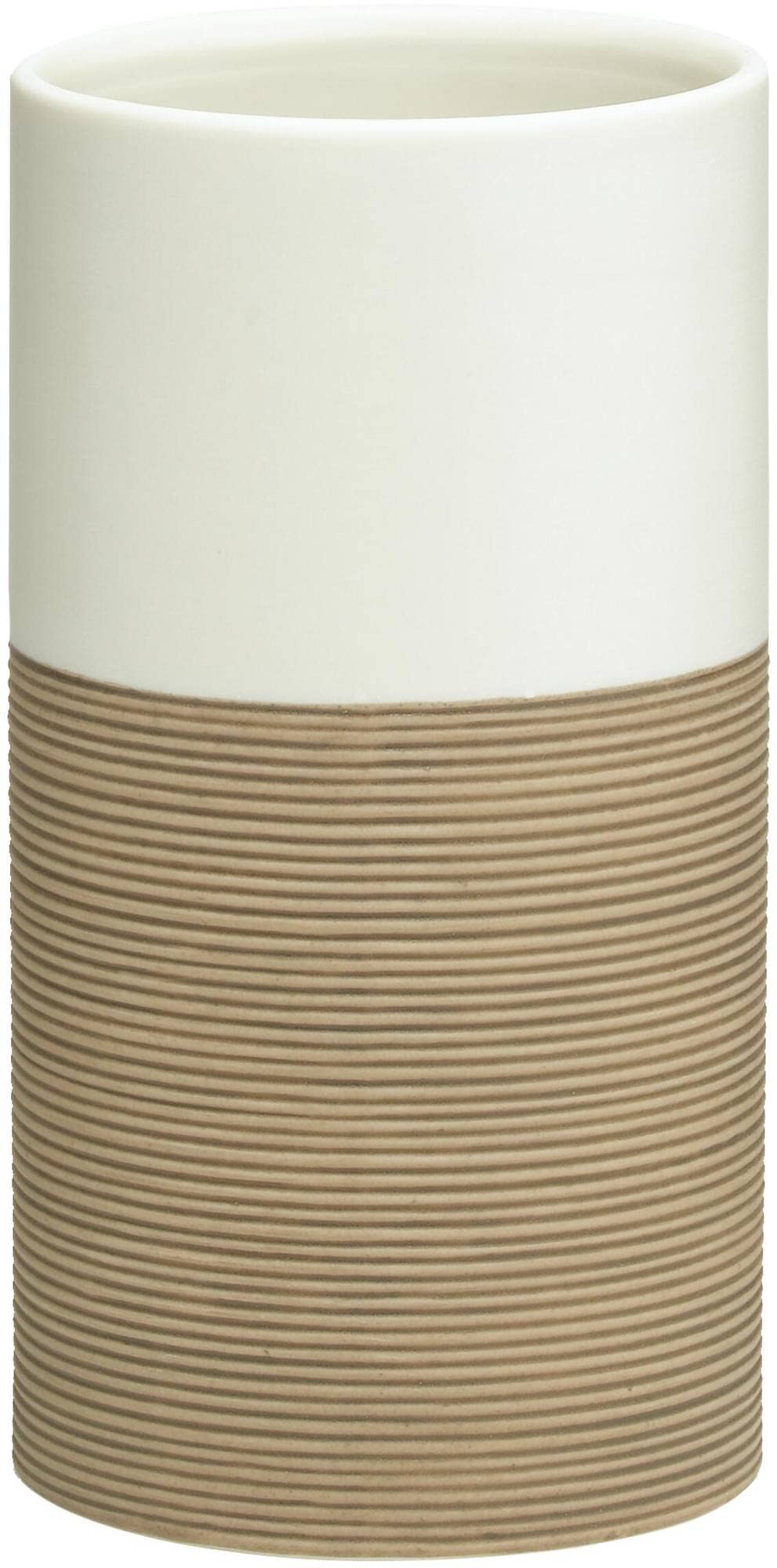 Sealskin Doppio Porcelain Tumbler Holder – Sand Modern Bathroom Accessory