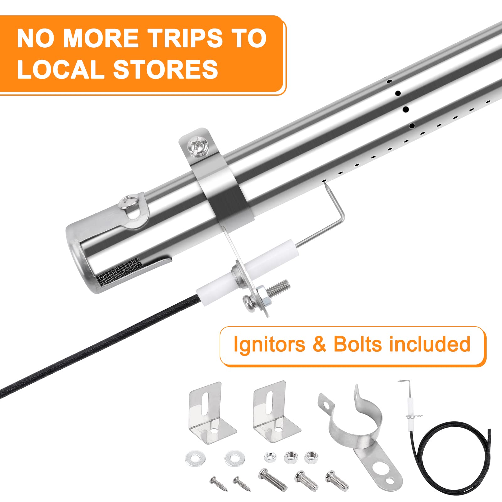 GFTIME Universal Adjustable BBQ Burner & Heat Plate Kit | Stainless Steel