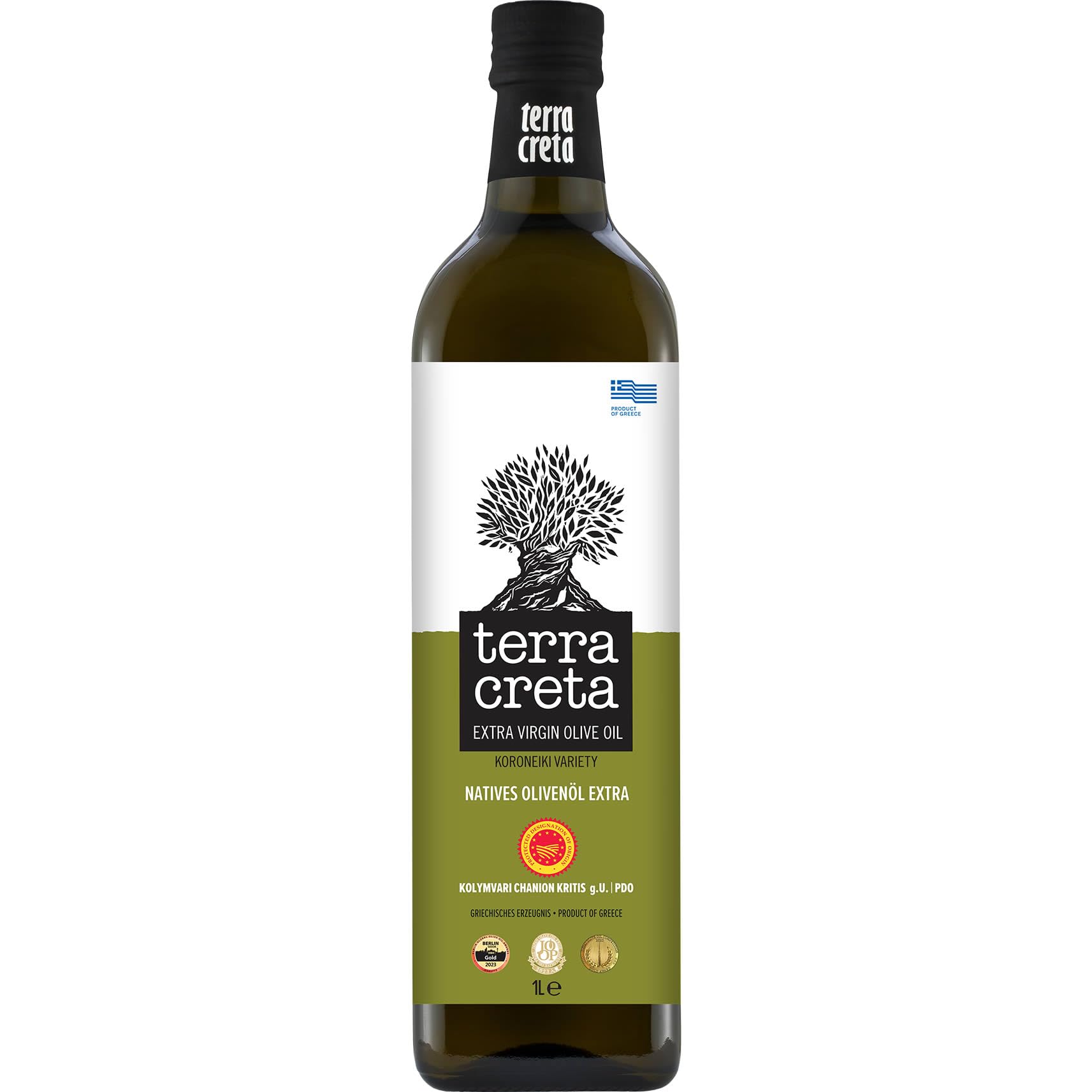 Terra Creta Extra Virgin Olive Oil - 1L Cold Pressed Greek Koroneiki