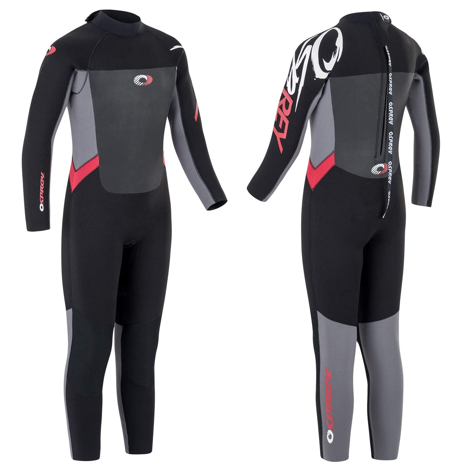 Osprey Kids 5mm Full-Length Winter Wetsuit – Neoprene Origin, Red