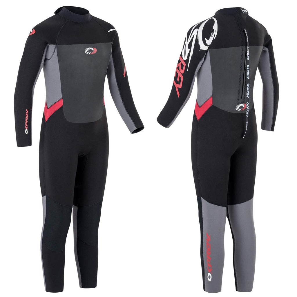 Osprey Boys 5mm Winter Wetsuit | Kids Full Length Neoprene Suit - Red
