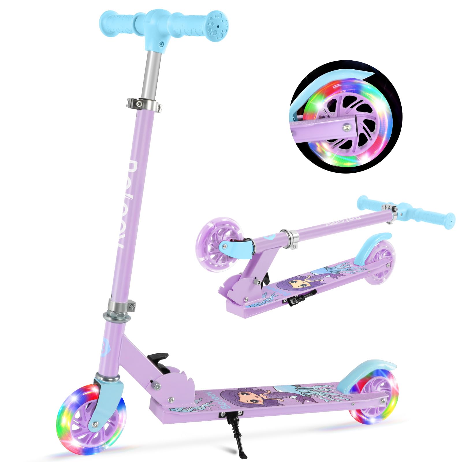 BELEEV V1 Kids Kick Scooter | Folding 2-Wheel Design with LED Light Up Wheels