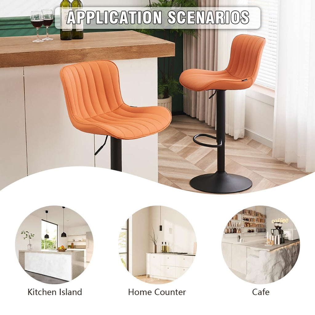 Kidol&Shellder Bar Stools Set of 2 Modern Breakfast Bar Stools, Camel - image 5