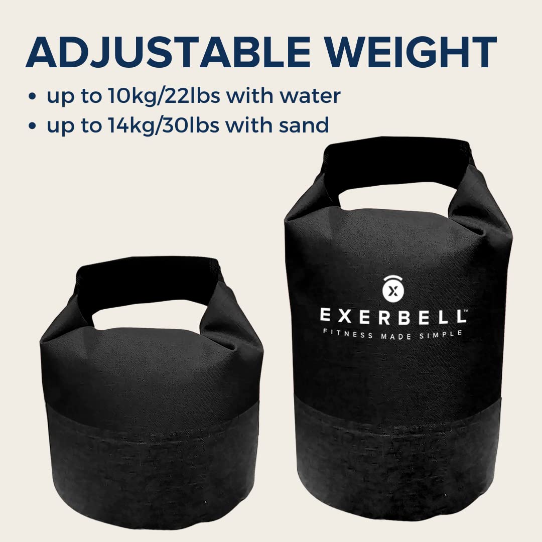 Exerbell Adjustable Foldable Kettlebell Set - 2-14kg Water & Sandbag