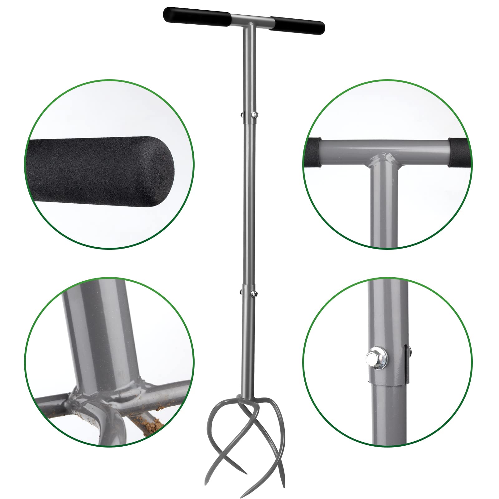 Walensee Manual Hand Tiller – Steel Garden Claw Cultivator & Aerator
