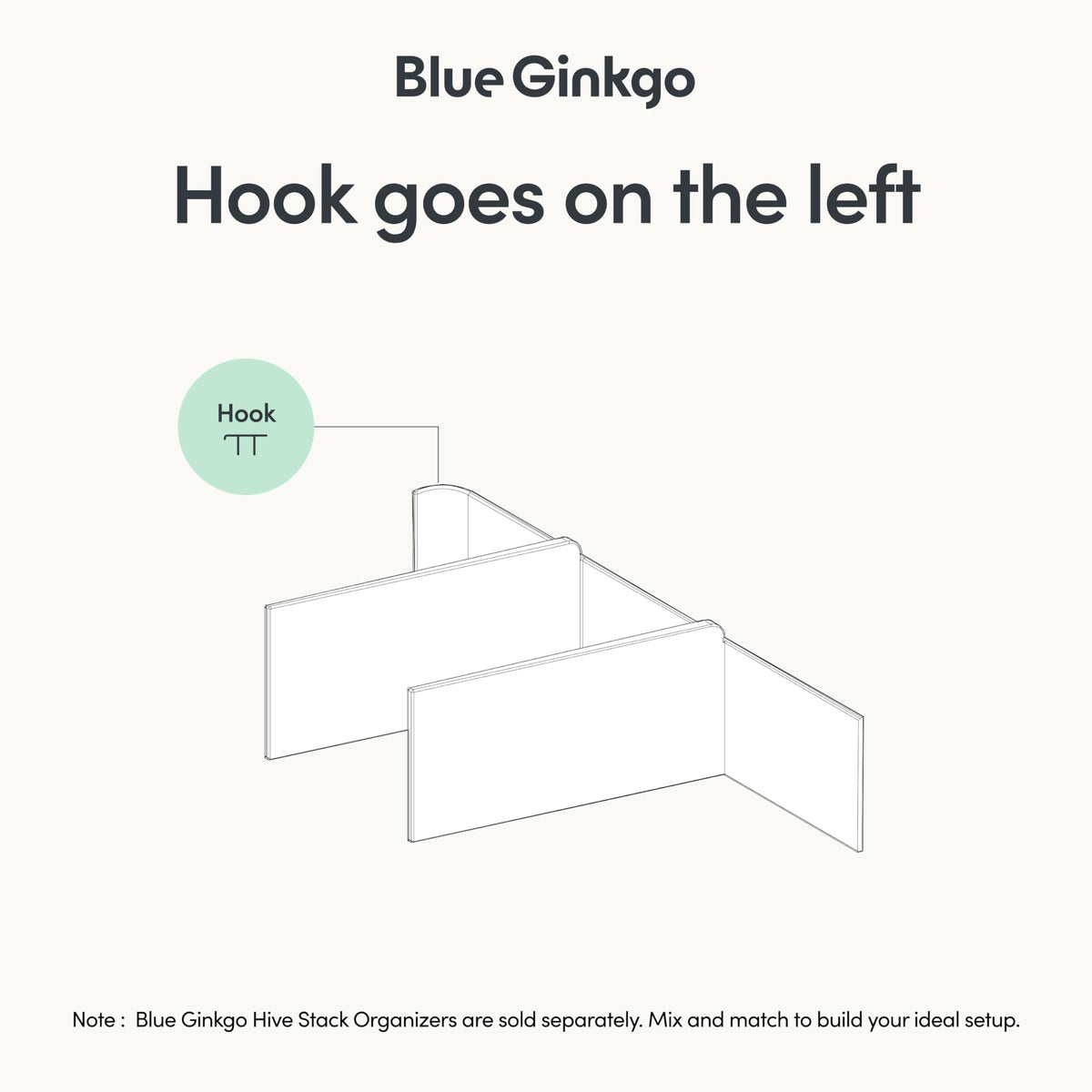 Blue Ginkgo Hive Stack Organizer Partition, White - image 3