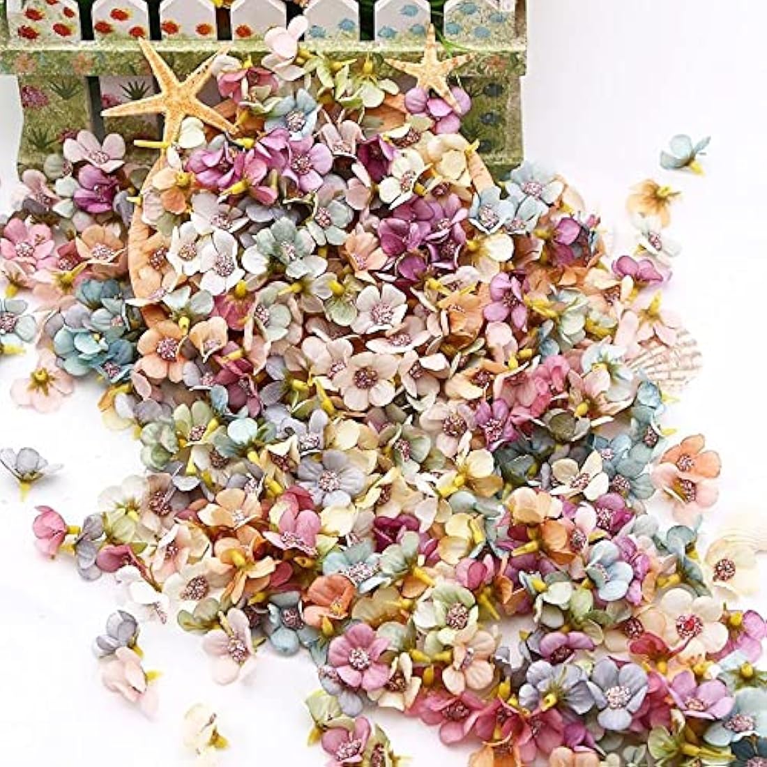100Pcs Mini Silk Daisy Flower Heads for DIY Crafts