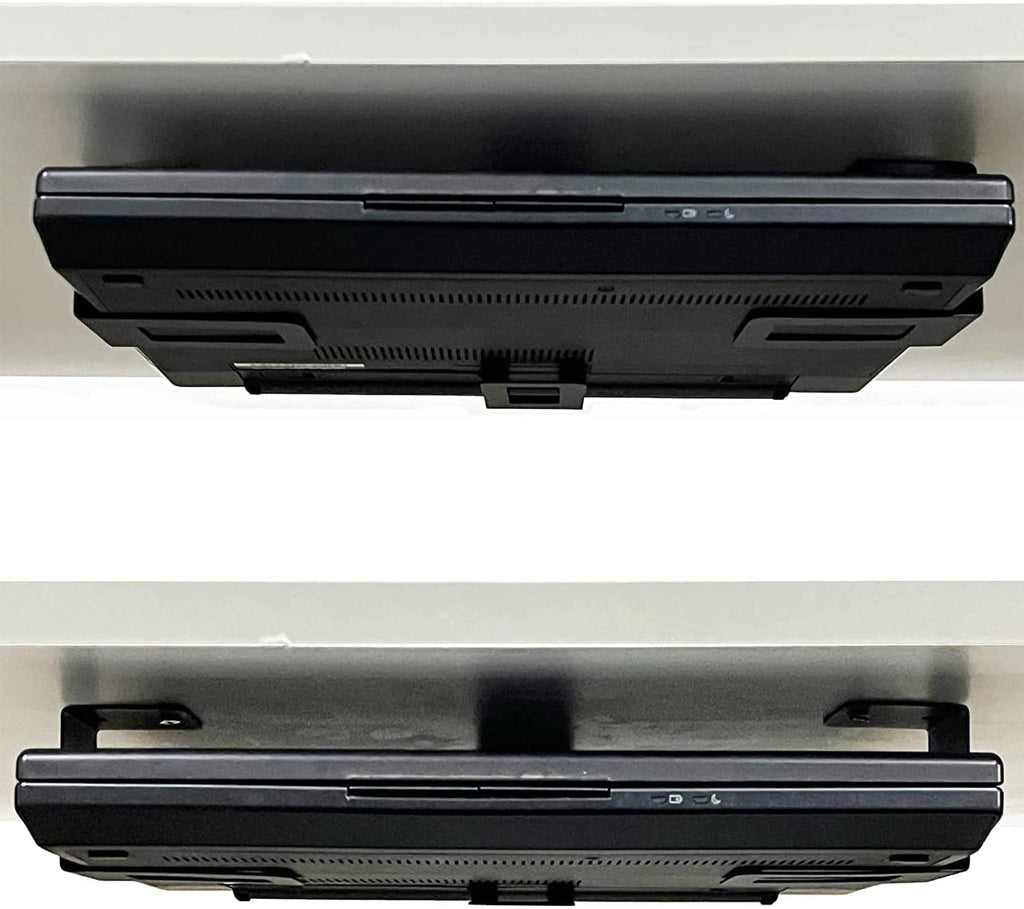 Laptop Holder Under Desk Laptop Mount Organizer Rack Storage Shelf, Add On Under Table Laptops, Keyboard, Routers, Modems, Cable Box - image 5