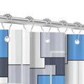 Jolof Store Anti-Mould Shower Curtain | Blue Squares Polyester, 180x200cm