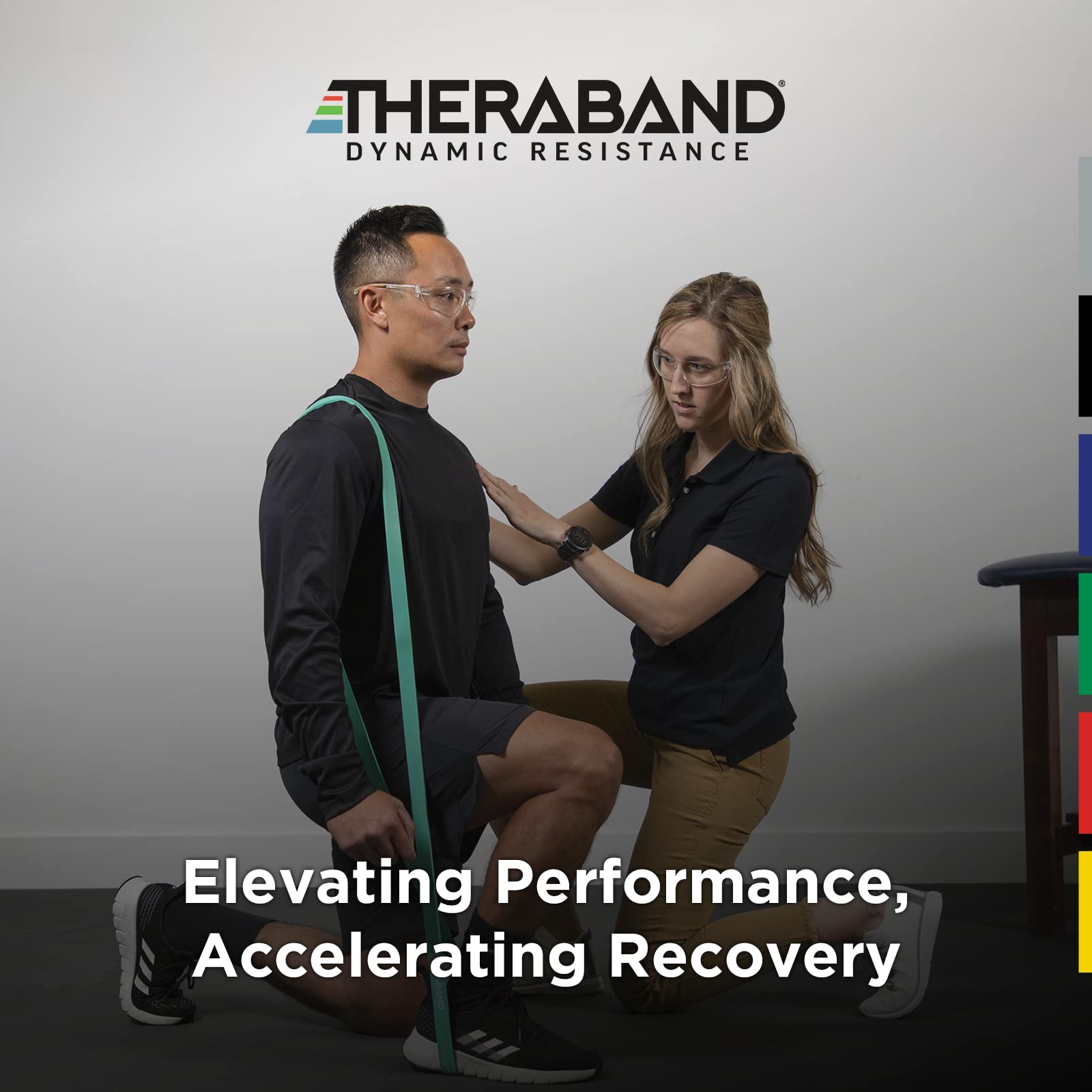 Theraband High Resistance Bands Set of 4 | 15-50 lbs Latex Exercise Bands