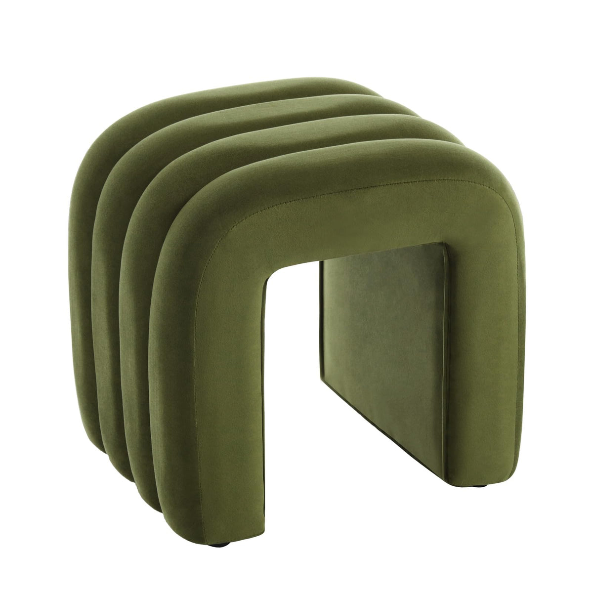 Zesthouse Arched Ottoman Foot Stool, U-shape Pouffe Footstool, Green - image 1