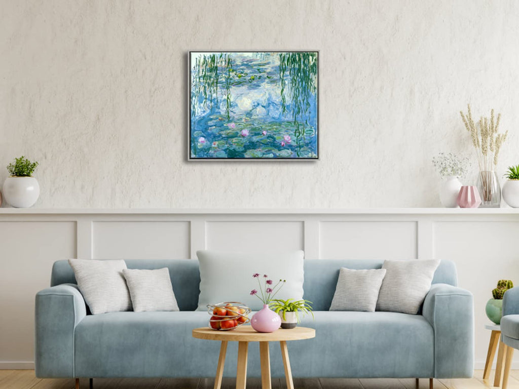 Wieco Art Water Lilies by Claude Monet Framed Canvas Wall Art – 20x24