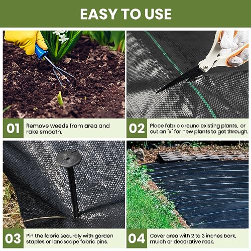 Velway Heavy Duty Weed Control Membrane | 1x50M Landscape Fabric