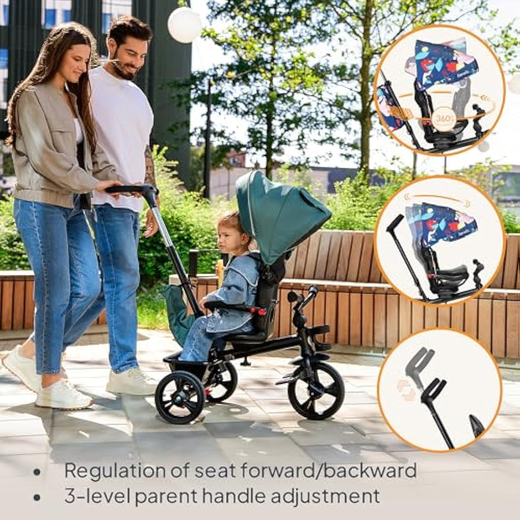 LIONELO Haari 2in1 Kids Tricycle Stroller with Swivel Seat | 1-5 Years