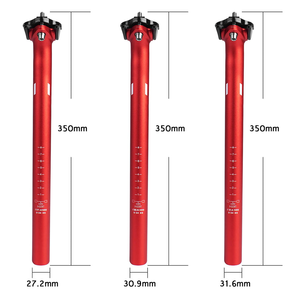 FIFTY-FIFTY Aluminum MTB Seat Post | 350mm Lightweight Bicycle Seatpost