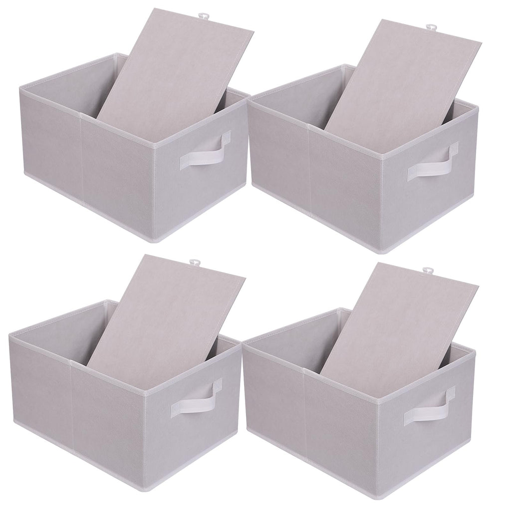 JAKAGO Foldable Wardrobe Fabric Storage Boxes 4 Pack, 39 x 29 x 20 cm