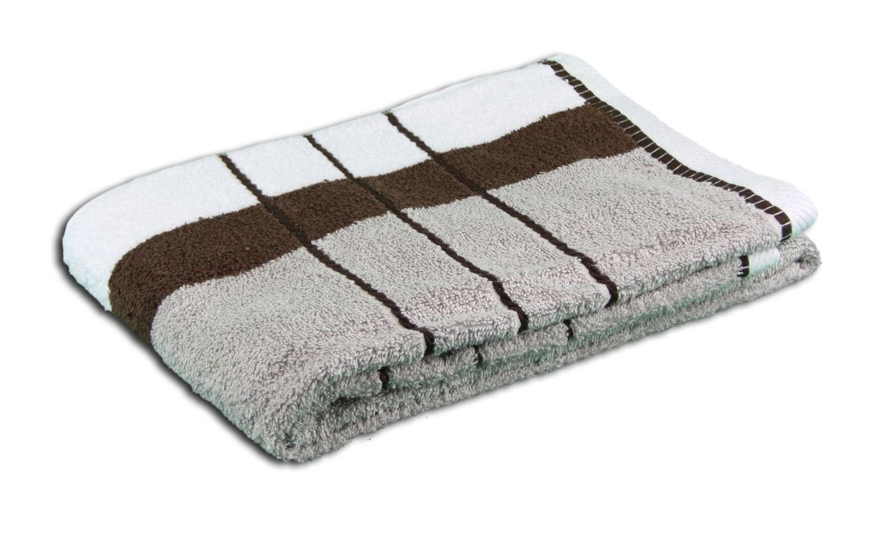 Gözze Berlin Striped Cotton Beach Towel – Taupe/Chocolate, 70x140 cm