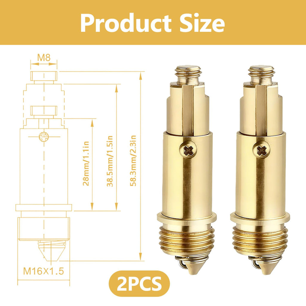 2Pcs Pop Up Click Clack Slotted Plug Bolt Assembly, Brass Plug Bolt Replacement, Internal Spring PlugBolt, for Most Sink Bath Tub Basin Drain Stopper - image 2