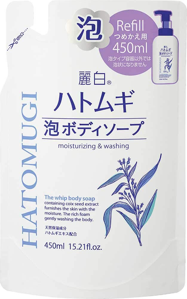 Reihaku Hatomugi Foam Body Soap – Gentle Japanese Cleanser Refill 450ml