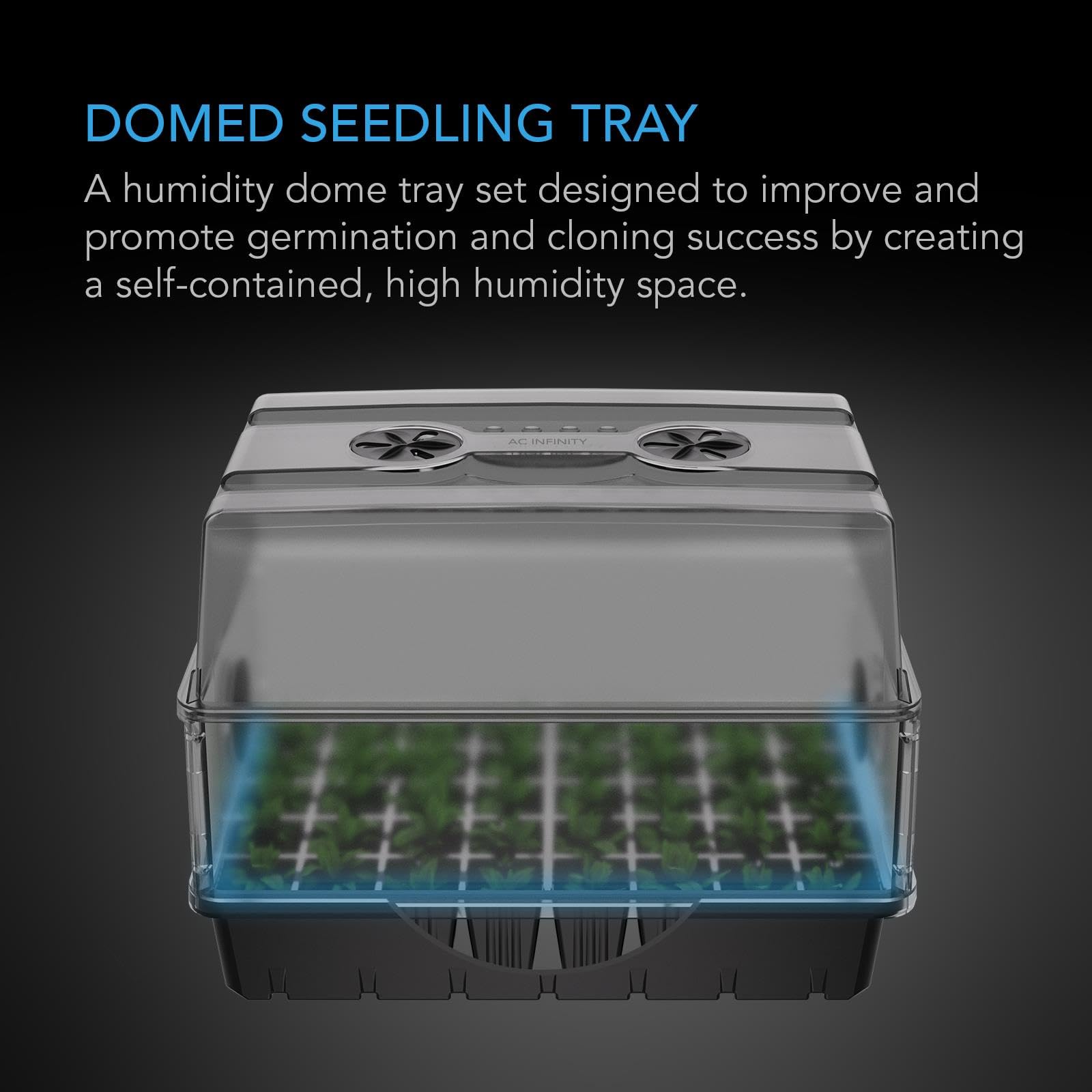 AC Infinity Humidity Dome | 40-Cell Seedling Tray & Germination Kit