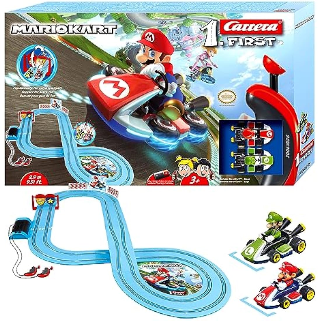 Carrera FIRST Mario Kart Slot Racing Track – 2.9m Nintendo Toy Set
