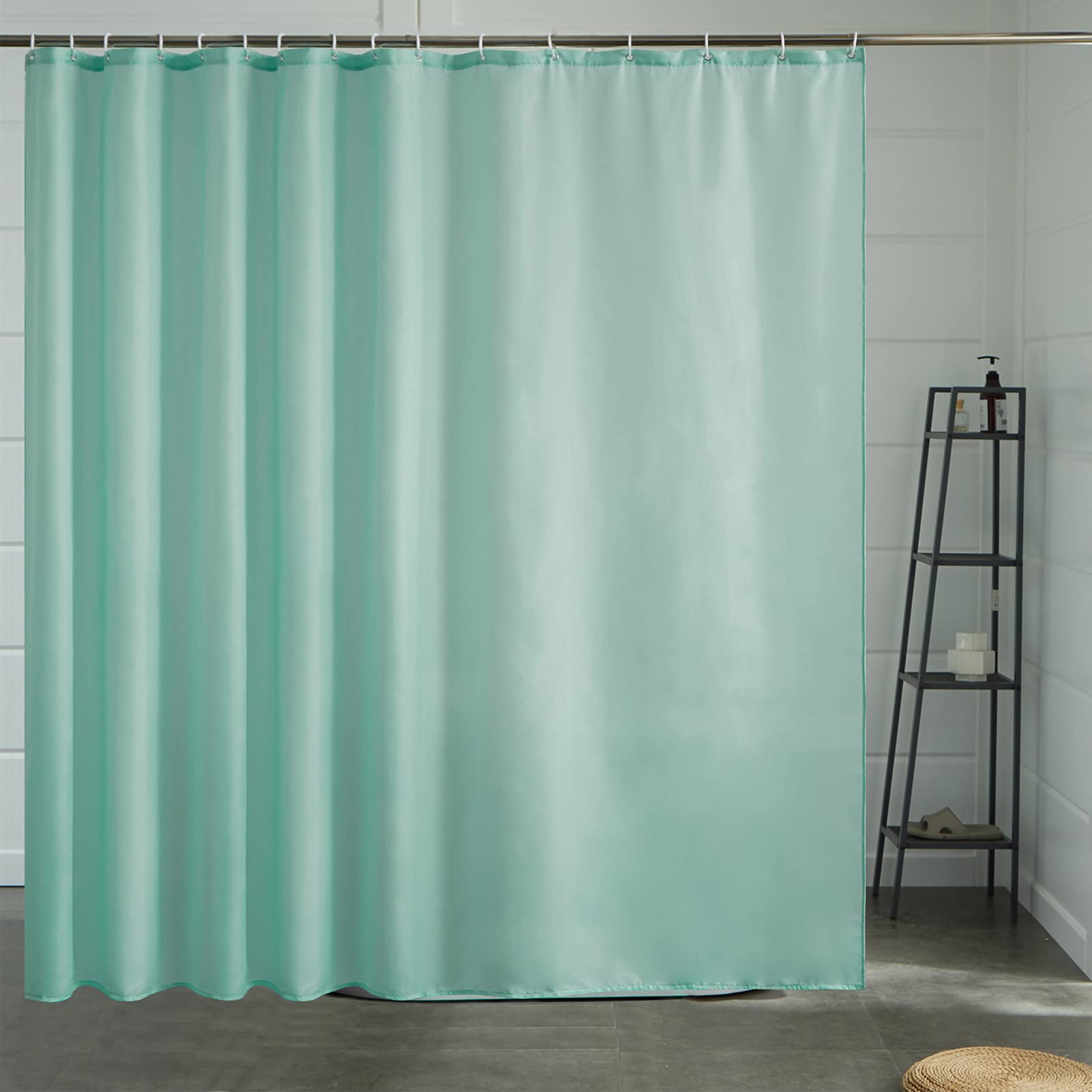 Furlinic Extra Wide Shower Curtain | Mint Green Waterproof Polyester
