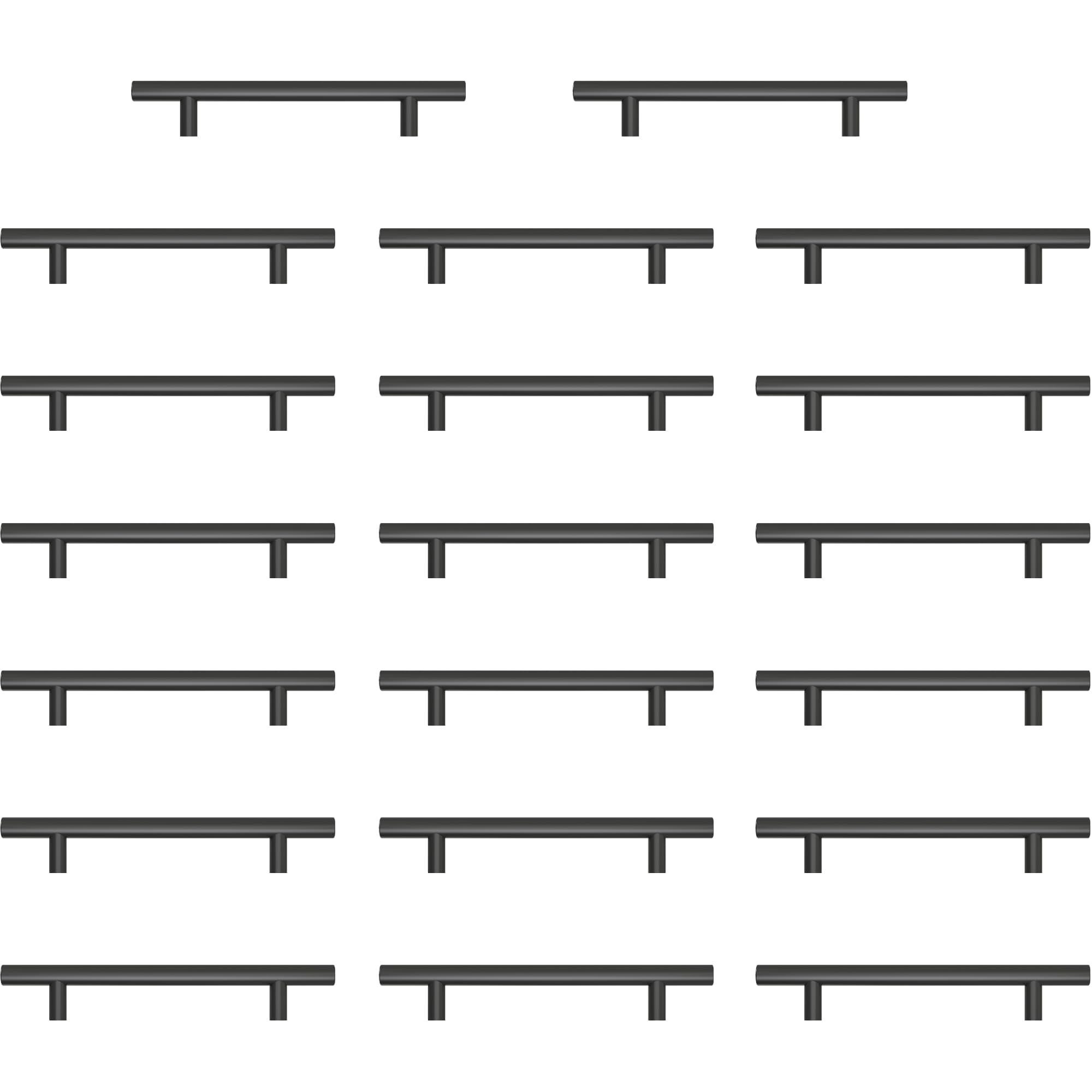 AwmnSrman Black Kitchen Cupboard Handles | 20 Pack Stainless Steel