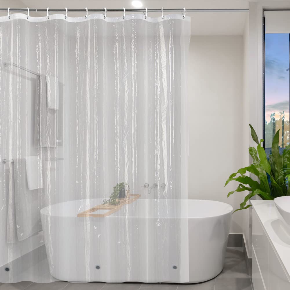 Extra Wide PEVA Shower Curtain Liner with Magnetic Bottom