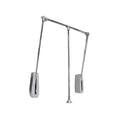 Emuca Pull Down Wardrobe Rail Lift – Adjustable 600-830mm Chrome Steel