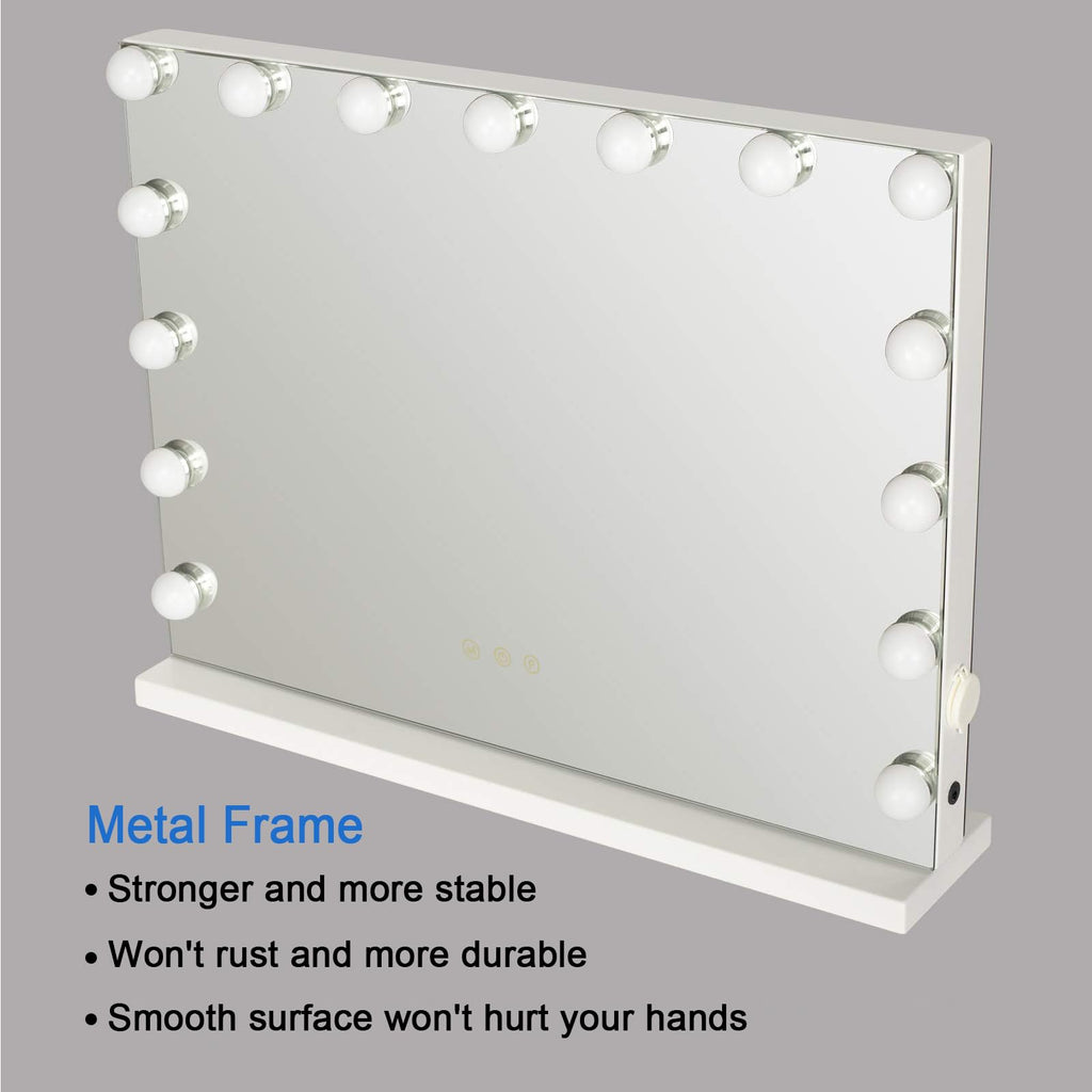 YOURLITE Hollywood Vanity Mirror | 15 Dimmable LED Bulbs & USB Port
