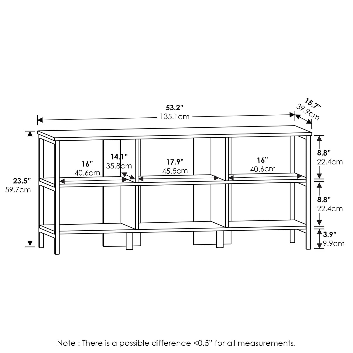 Furinno Camnus Modern Living TV Stand for TVs up to 60 Inch, Solid White/White - image 2