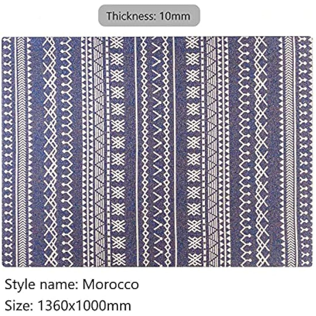 DIKILONG Handmade Office Chair Mat | 136x100cm Morocco Floor Protector
