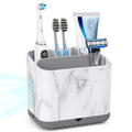 Toprance Marble-Look Electric Toothbrush Holder with Drip Tray