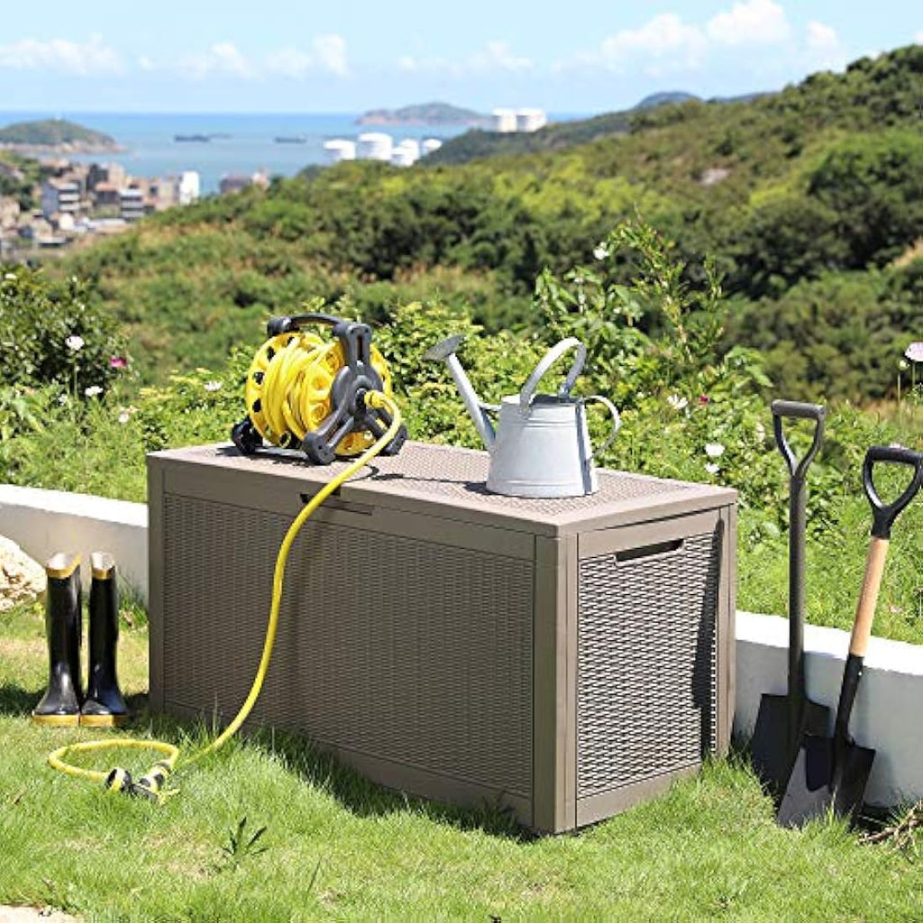 YITAHOME 380L Outdoor Garden Storage Box – Waterproof Lockable Deck Box