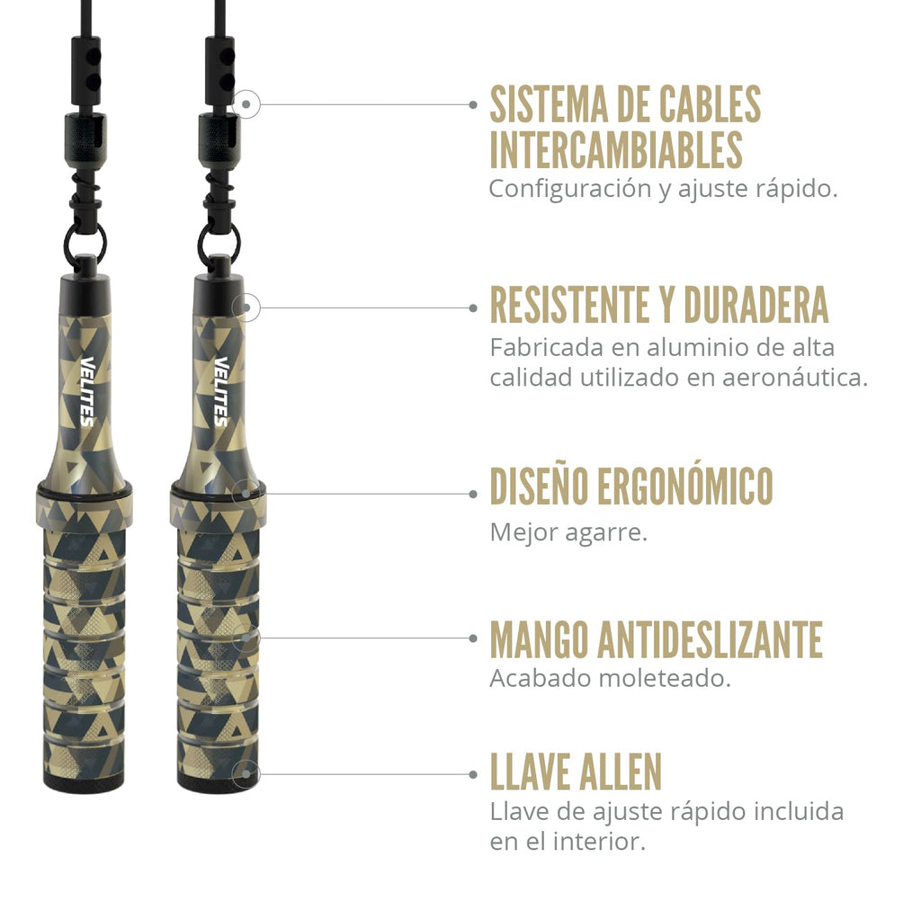 Velites Earth 2.0 Weighted Jump Rope | Aluminum Fitness Rope - Kamo