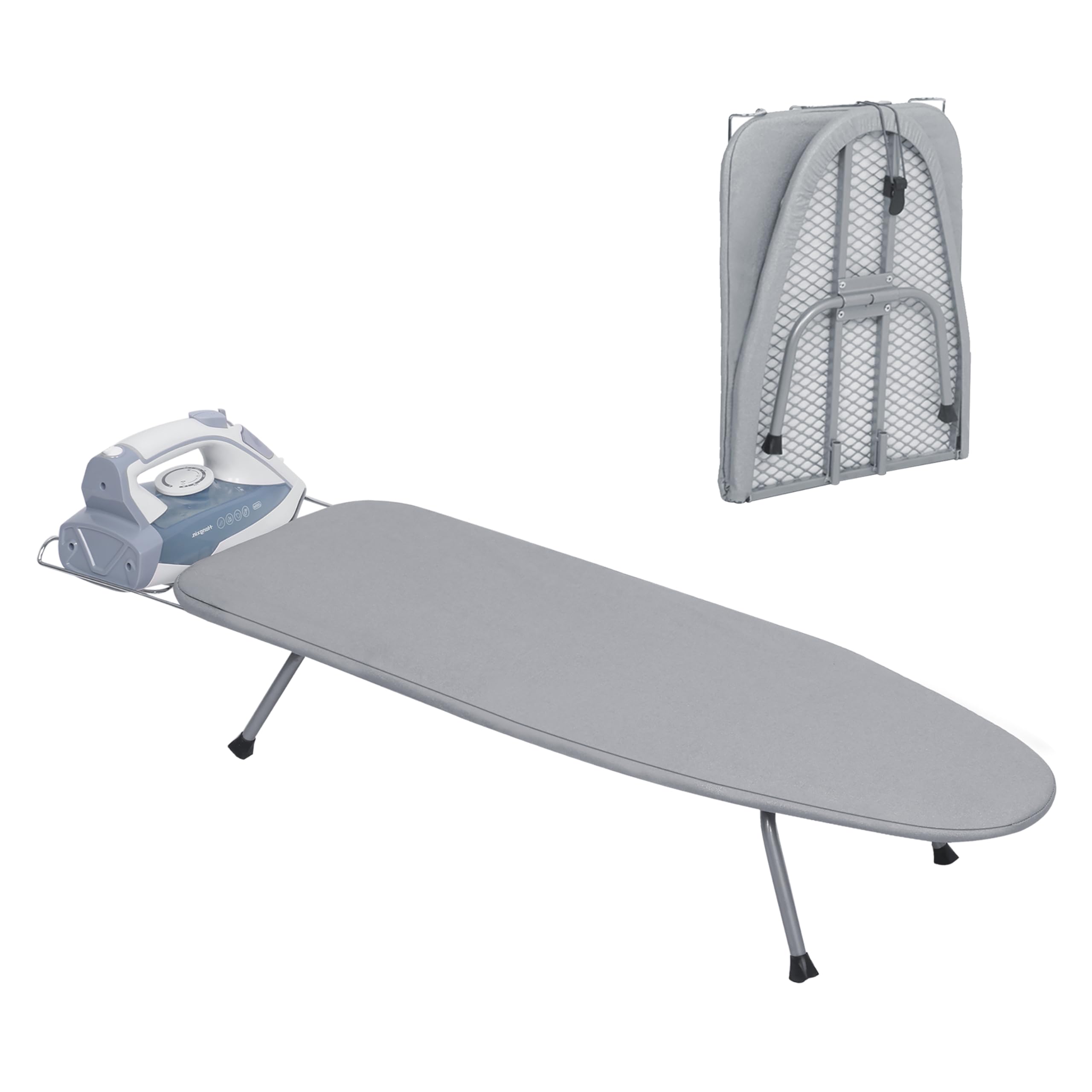 LOFTEY Table Top Ironing Board with Iron Rest - 100% Cotton Pad
