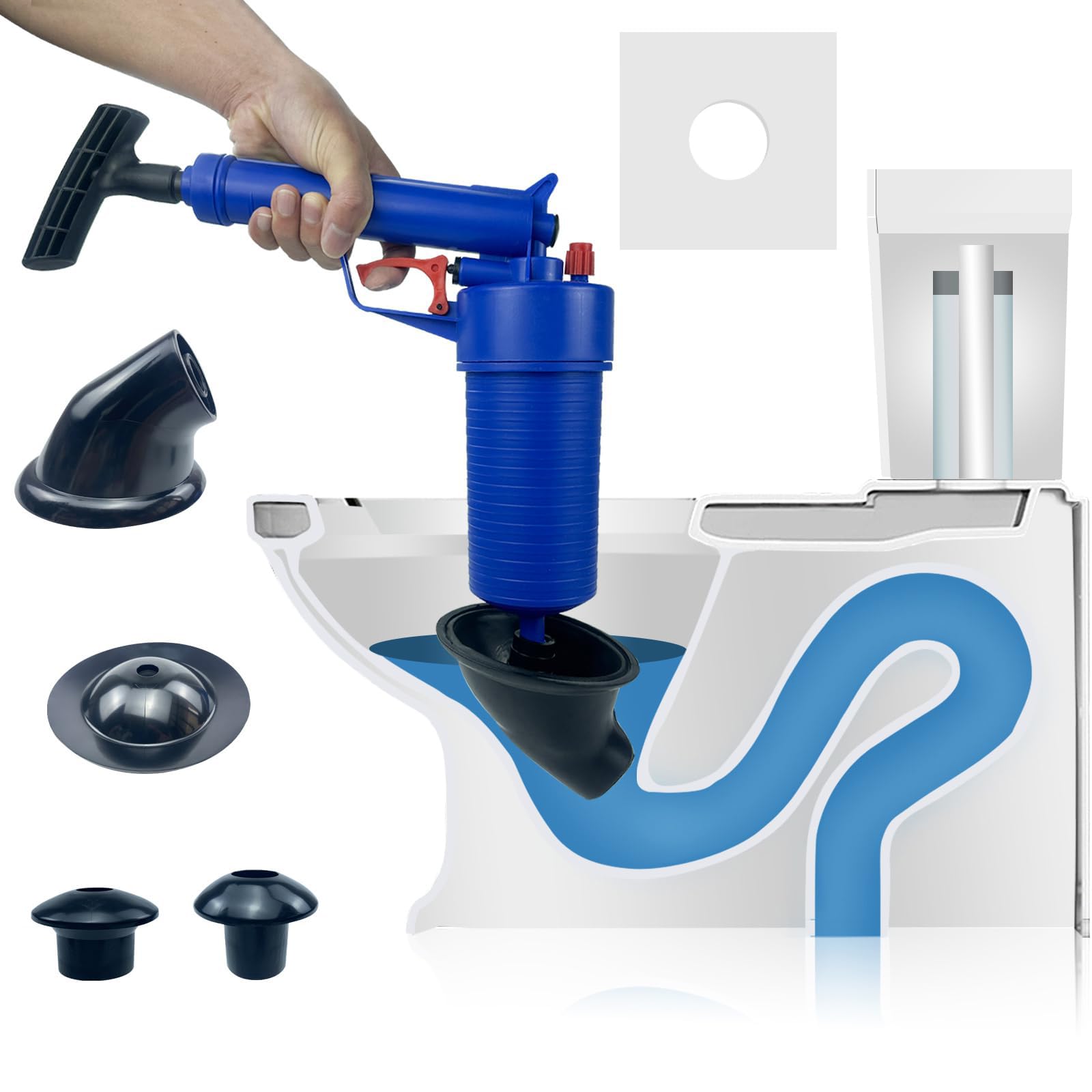 Jolof Store High Pressure Air Pump Drain Unblocker - Heavy Duty Blue