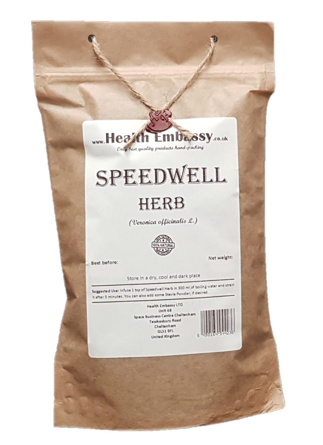 Health Embassy Speedwell Herb (Veronica Officinalis) - Natural Tea 100g